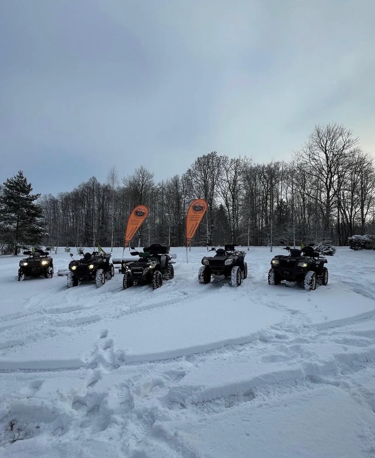 Ziemas kvadraciklu rinda Vecumniekos - ATV tūres Latvijā